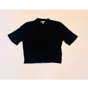 Casual Black Crop Top